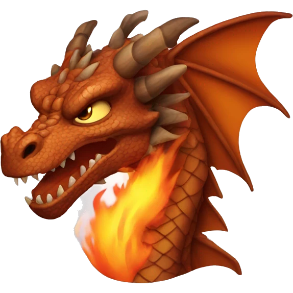 Brown dragon fire emoji