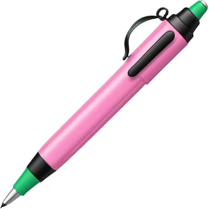 chunky pink and green pen emoji