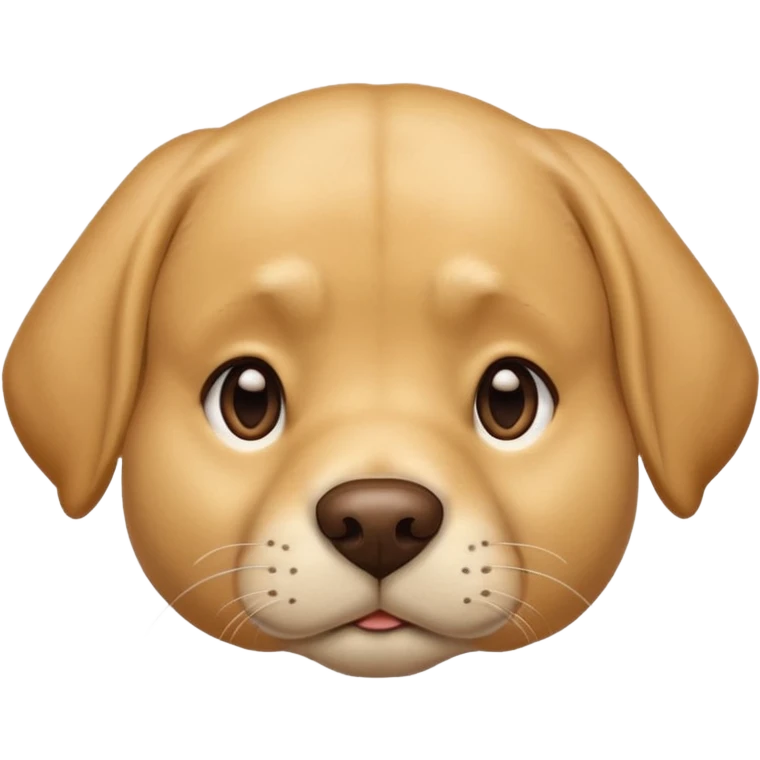 yellow labrador retriever head making thinking emoji gesture, paw on chin, expressive face emoji