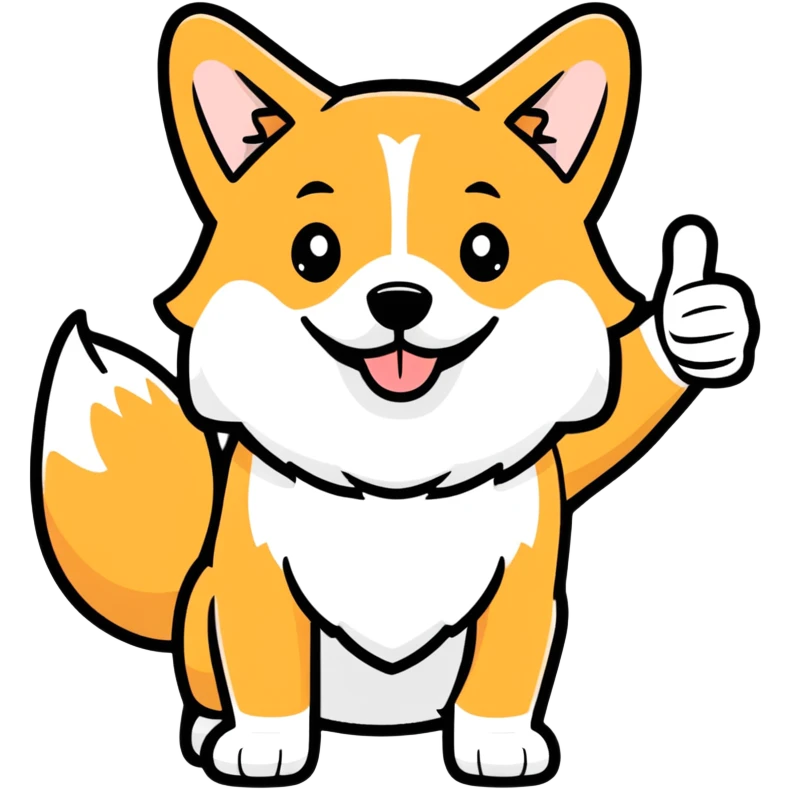 Corgi with thumbs up emoji