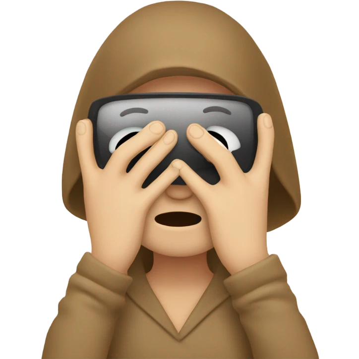 covers his face with his hands but peeks through his fingers emoji