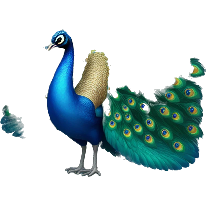 Blue peacock emoji