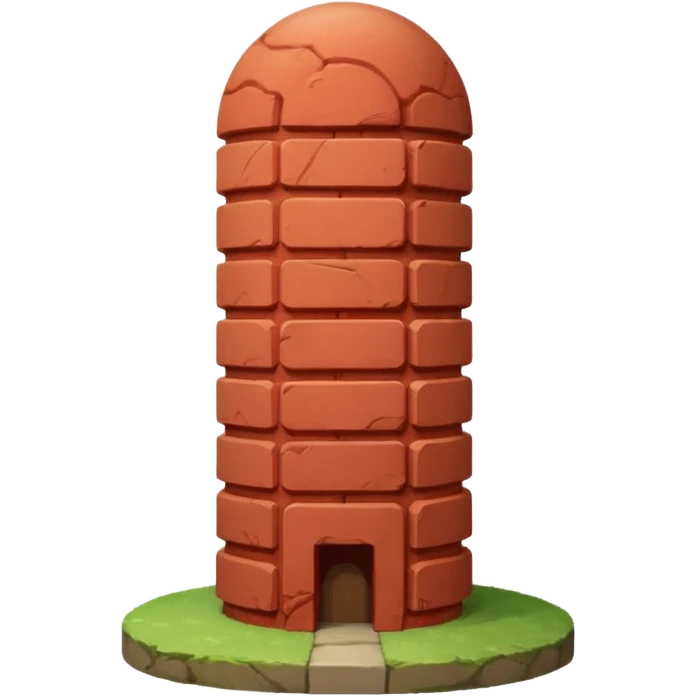 Penis shaped monolith made of layered red bricks, with dome shaped top emoji