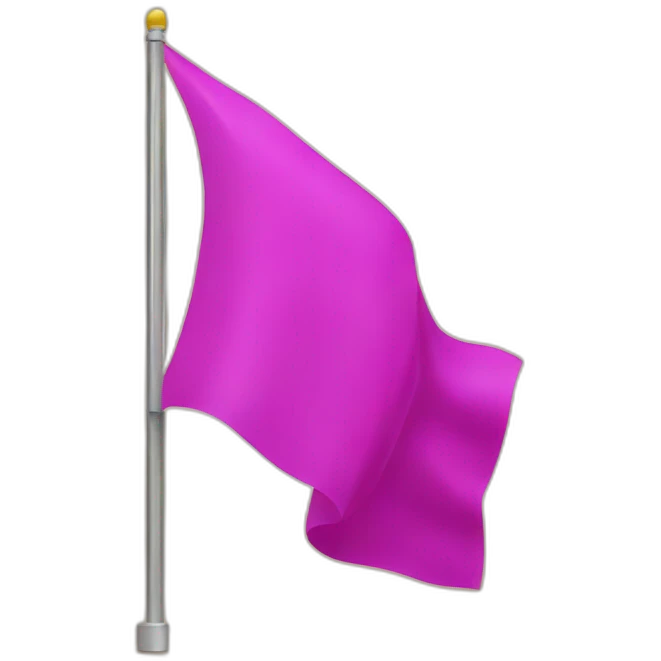 big fuchsia flag with small white inscription "idea" emoji