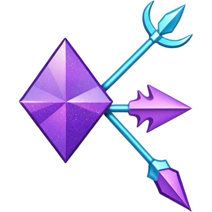 Glitter Roxo e Ciano Flecha emoji