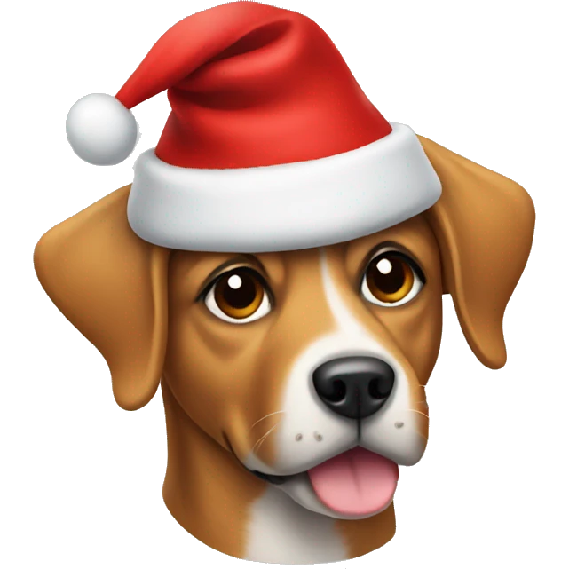 Dog wearing a Christmas hat  emoji