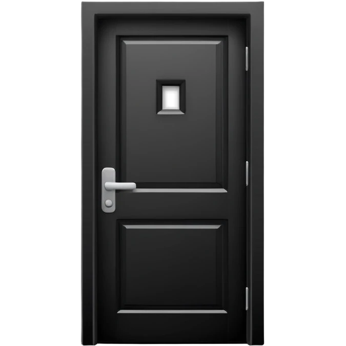 Minimalist emoji-style sticker of a closed door with a long shadow visible under the gap. Black and white, strong silhouette style.
 emoji