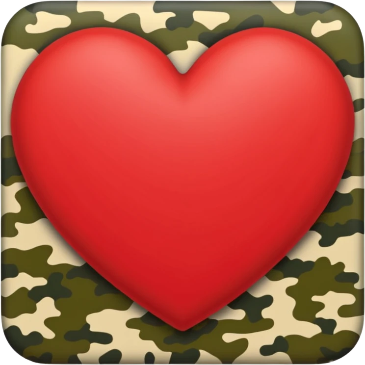 Heart camuflage emoji