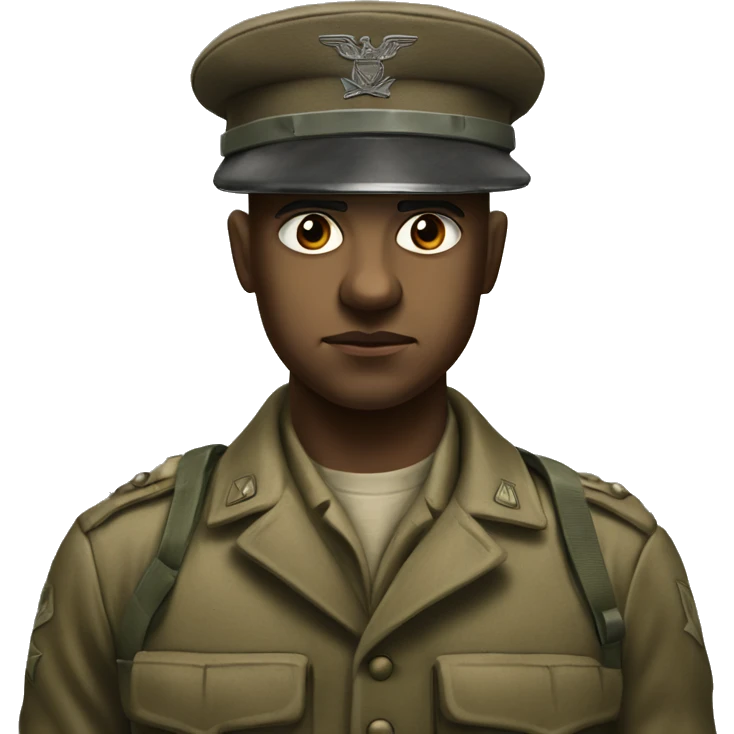 photorealistic serious soldier WW2 emoji