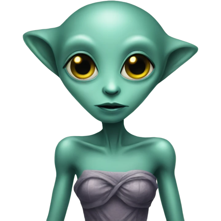 alien wearing a dress emoji