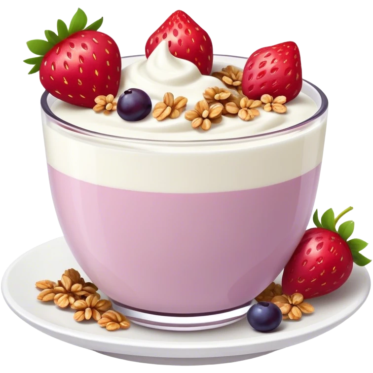 Yogurt with strawberries grapes and granola emoji