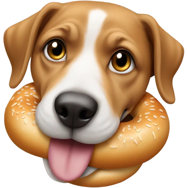 Dog with bagel  emoji