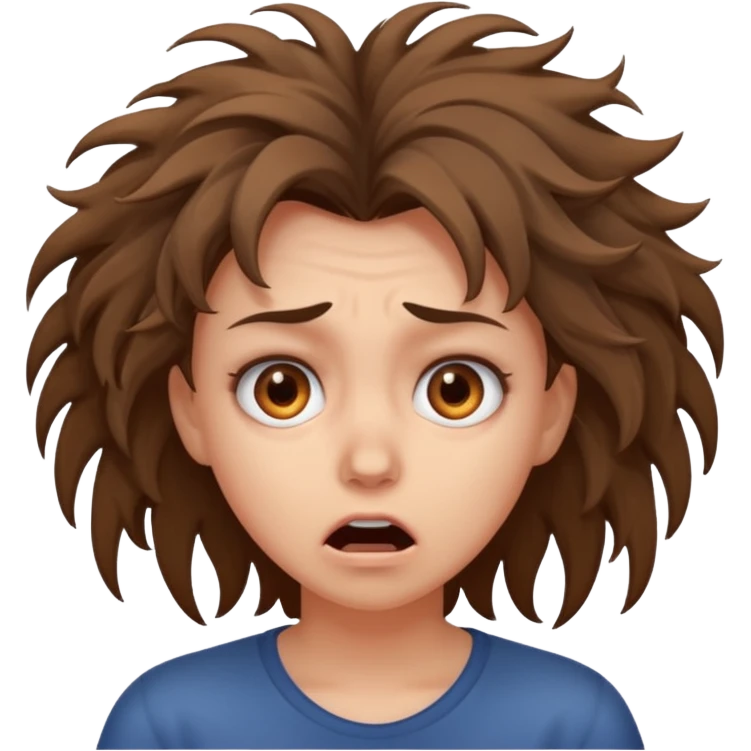 A realistic waist-length portrait of a terrified woman emoji