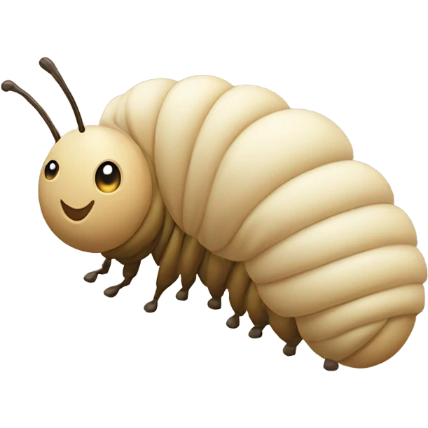 A caterpillar turning into a cocoon that turns into a butterfly- beige, only one butterfly emoji