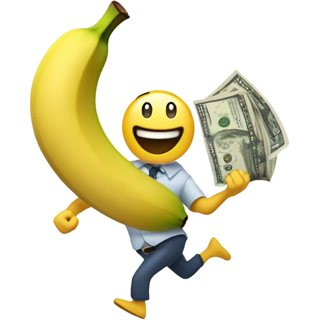A banna running with money  emoji