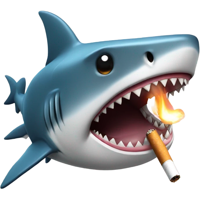 Shark smoking a cigarette  emoji