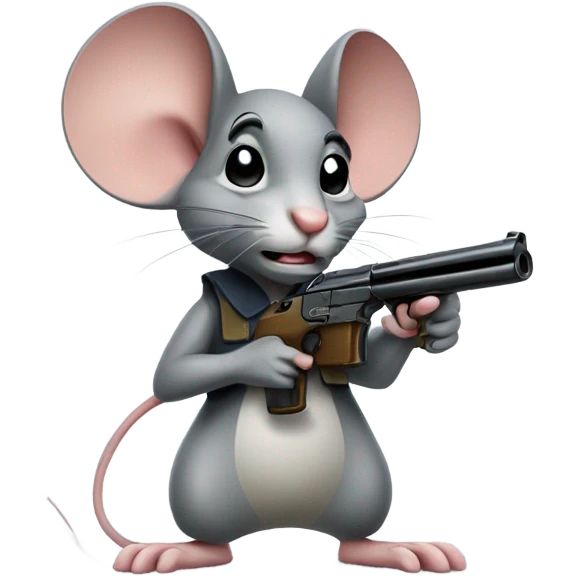 Mouse with a gun emoji