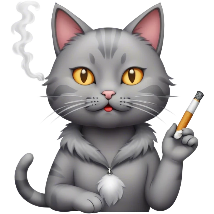 Cat smoking cigarette emoji