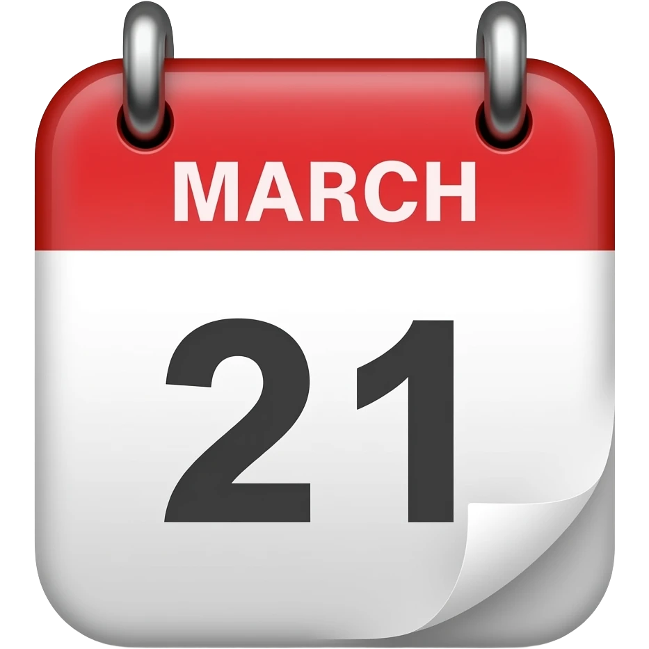 March 21th calendar emoji