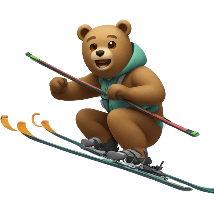 bear skiing emoji