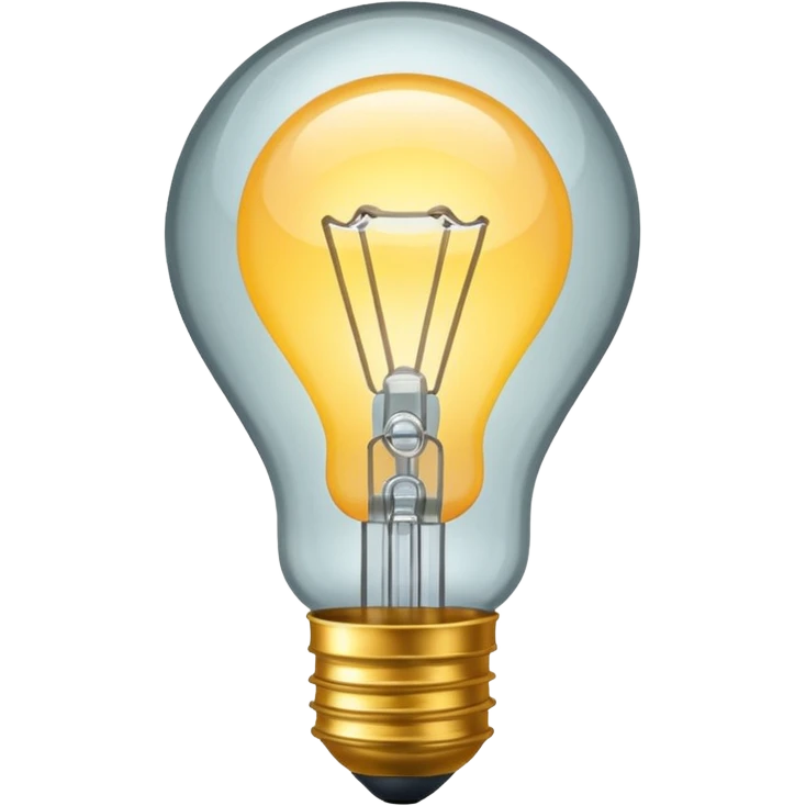 Lightbulb – Clear bulb glowing warmly emoji