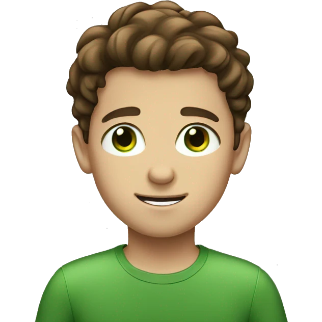 boy with brown hair and green eyes emoji