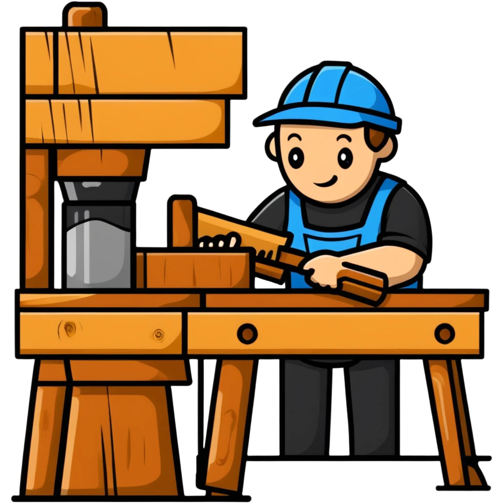 woodworker crafting furniture emoji