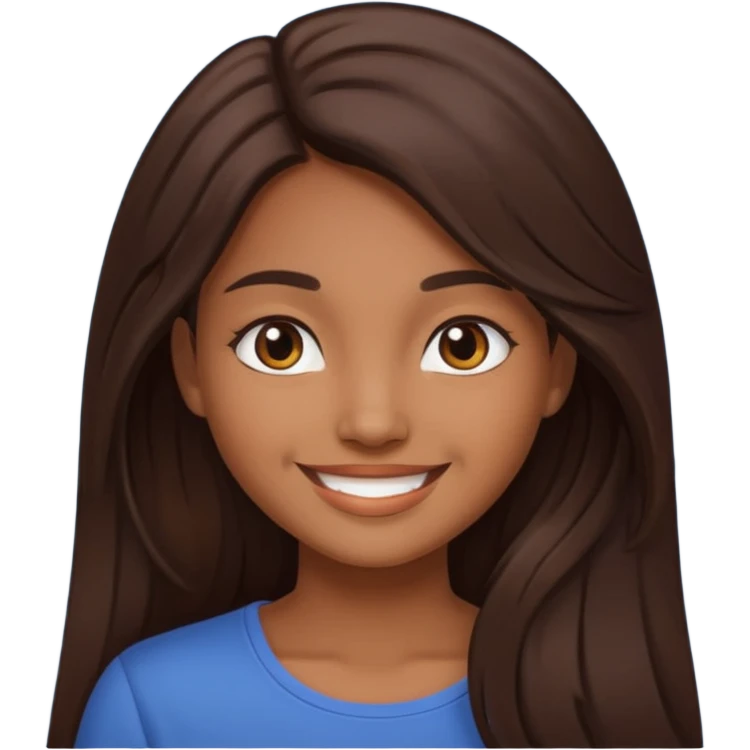 Menina morena de cabelo longo castanha escuro  emoji