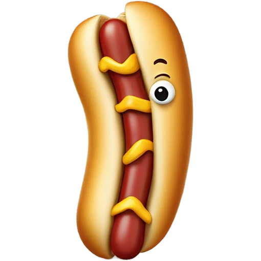 Hotdog eating a hotdog emoji