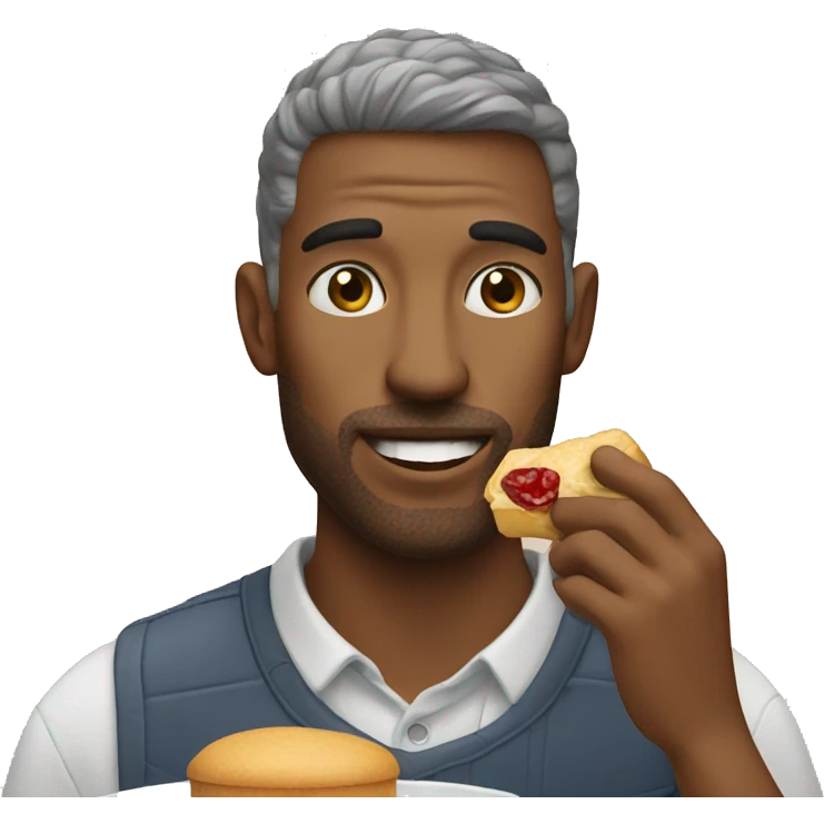 Man eating date emoji