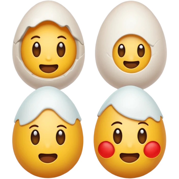 Dos huevos mezclados con el emoji de llorar emoji