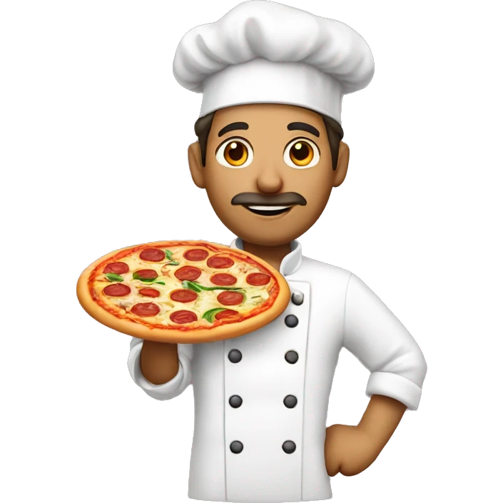 an italian chef holding a pizza  emoji