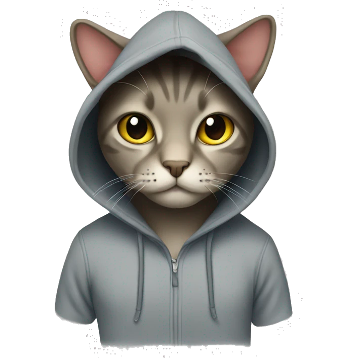 Cat wearing hoodie emoji