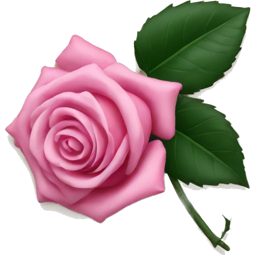Pink rose laying on a letter emoji