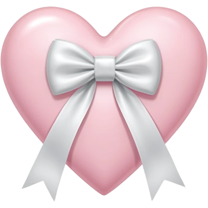 Light pink heart with white ribbon bow emoji