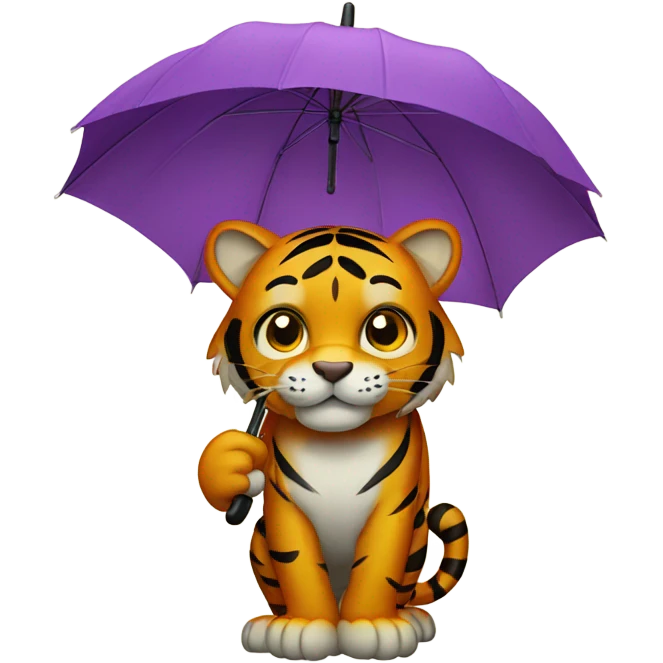 Tiger with umbrella  emoji