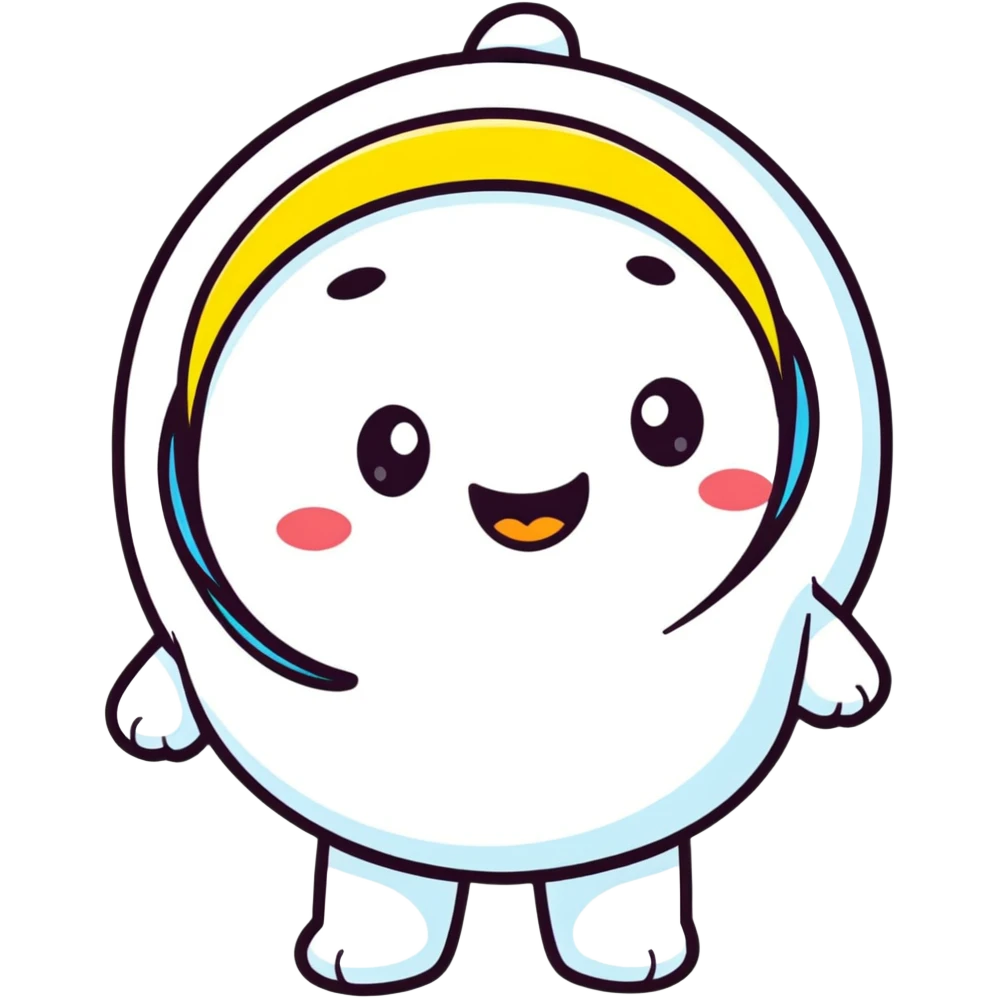 cheerful face expressing happiness, cartoonish sticker style emoji