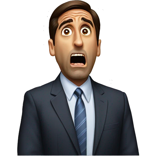 Michael Scott yelling Nooooo, no hands, profile, scared emoji