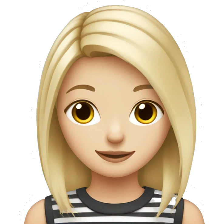 Blonde girl with a grey cat with black stripes  emoji