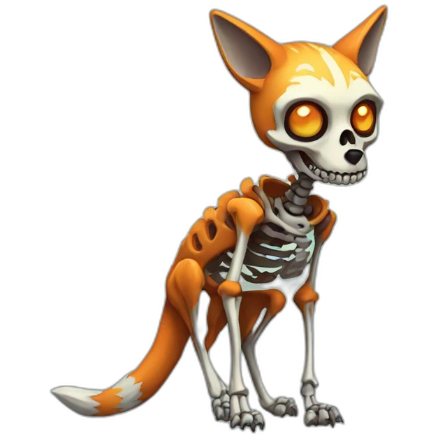 Zombie skeleton fox emoji