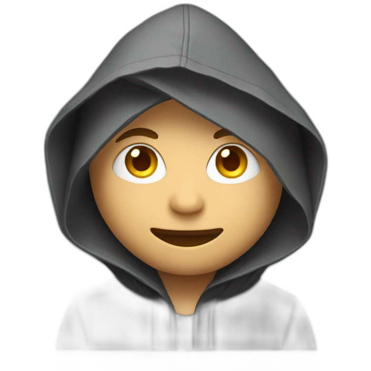 video editor with his on pc wearing a hood emoji