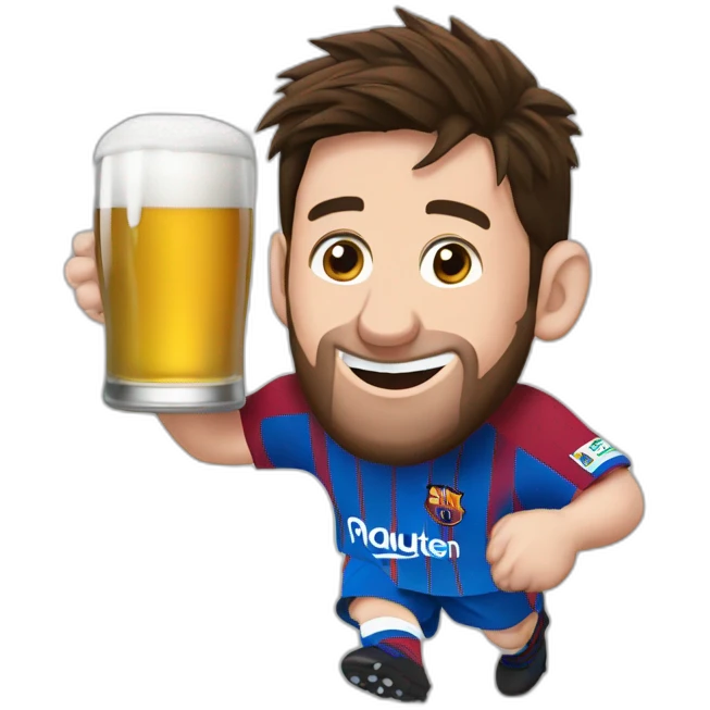 Messi boire du bière emoji