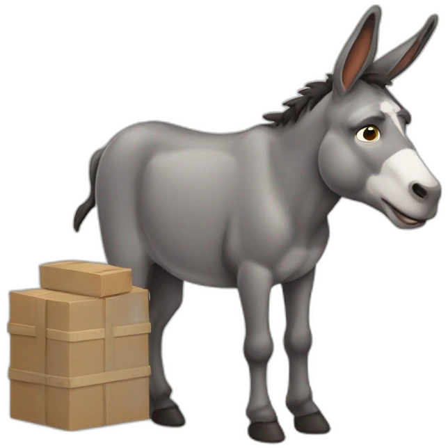 tired Donkey with cargo emoji