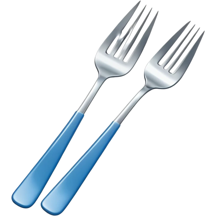 blue-handled dessert fork emoji