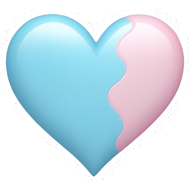 light pink and light blue love heart emoji