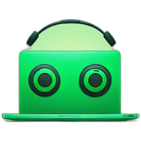 Laptop green with headphones emoji