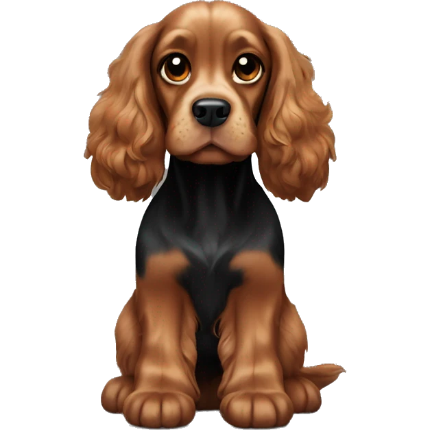 Brown, black and ginger cocker spaniel emoji