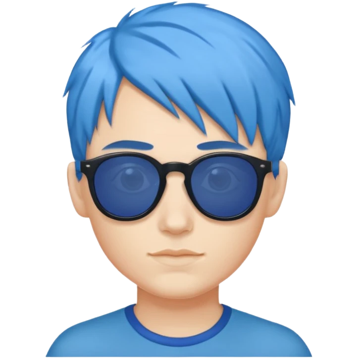 Musica voy with blue hair AND sunglasses emoji