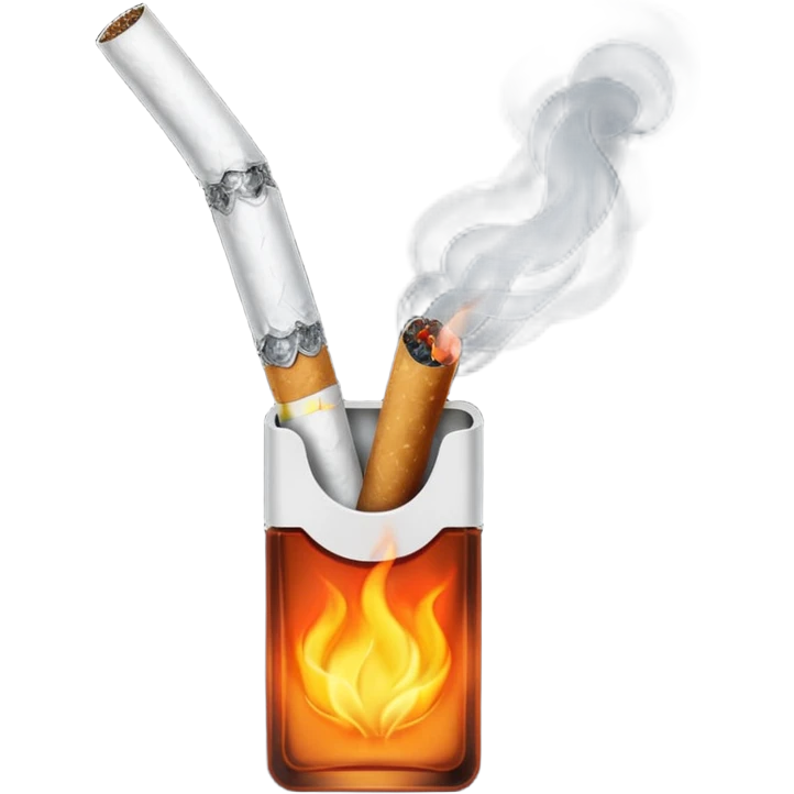 a cigarette that turns you evil emoji