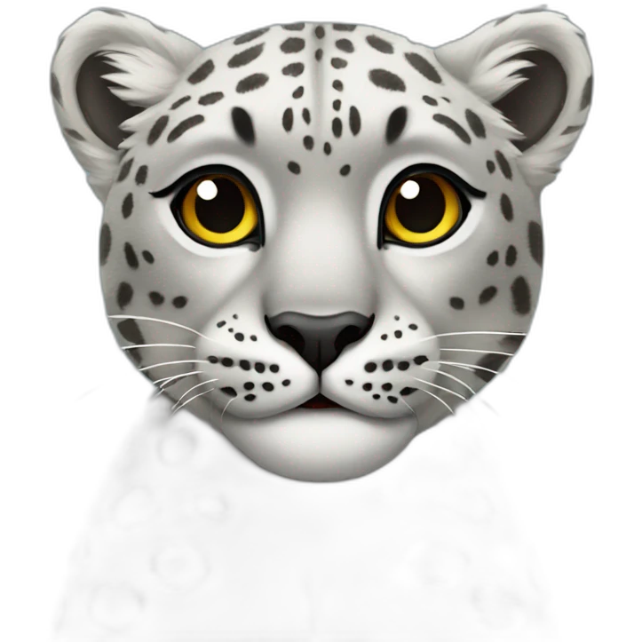snow leopard with heart emoji